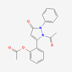 molecular formula C19H16N2O4 B8141067 [2-(2-Acetyl-5-oxo-1-phenylpyrazol-3-yl)phenyl] acetate 