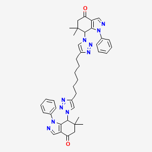 molecular formula C40H44N10O2 B8141184 7,7'-[Hexamethylenebis(1H-1,2,3-triazole-4,1-diyl)]bis(1-phenyl-6,6-dimethyl-4,5,6,7-tetrahydro-1H-indazole-4-one) 