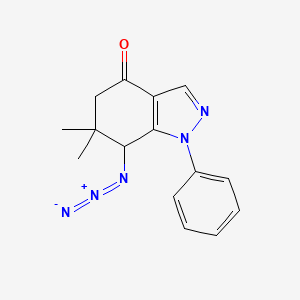 molecular formula C15H15N5O B8141203 7-Azido-6,6-dimethyl-1-phenyl-5,7-dihydroindazol-4-one 