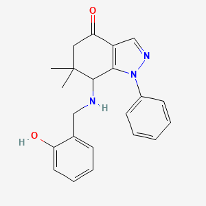 7-[(2-Hydroxyphenyl)methylamino]-6,6-dimethyl-1-phenyl-5,7-dihydroindazol-4-one