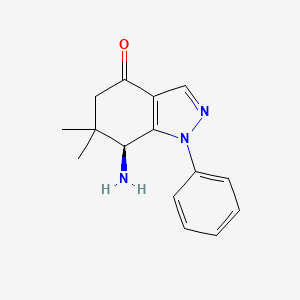 molecular formula C15H17N3O B8141253 1-Phenyl-6,6-dimethyl-7alpha-amino-6,7-dihydro-1H-indazole-4(5H)-one 