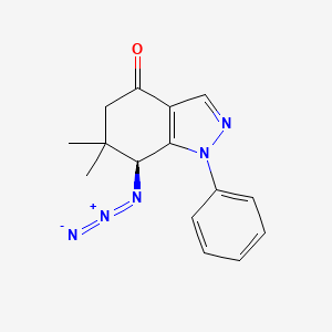 molecular formula C15H15N5O B8141270 1-Phenyl-6,6-dimethyl-7alpha-azido-6,7-dihydro-1H-indazole-4(5H)-one 