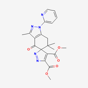 dimethyl 3,6,6-trimethyl-4-oxo-1-pyridin-2-ylspiro[7H-indazole-5,5'-pyrazole]-3',4'-dicarboxylate