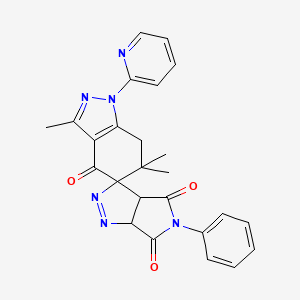 3',6',6'-trimethyl-5-phenyl-1'-pyridin-2-ylspiro[3a,6a-dihydropyrrolo[3,4-c]pyrazole-3,5'-7H-indazole]-4,4',6-trione