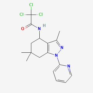 2,2,2-trichloro-N-(3,6,6-trimethyl-1-pyridin-2-yl-5,7-dihydro-4H-indazol-4-yl)acetamide