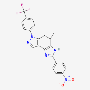 4,4-Dimethyl-2-(4-nitrophenyl)-6-[4-(trifluoromethyl)phenyl]-3,5-dihydroimidazo[4,5-e]indazole