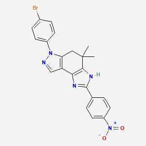 molecular formula C22H18BrN5O2 B8141380 6-(4-Bromophenyl)-4,4-dimethyl-2-(4-nitrophenyl)-3,5-dihydroimidazo[4,5-e]indazole 