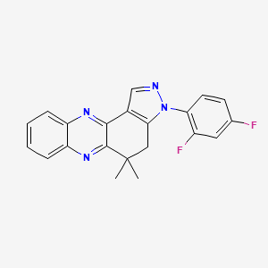 molecular formula C21H16F2N4 B8141388 3-(2,4-difluorophenyl)-5,5-dimethyl-4H-pyrazolo[4,3-a]phenazine 