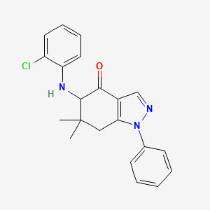 5-(2-Chloroanilino)-6,6-dimethyl-1-phenyl-5,7-dihydroindazol-4-one