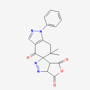 6',6'-dimethyl-1'-phenylspiro[3a,6a-dihydrofuro[3,4-c]pyrazole-3,5'-7H-indazole]-4,4',6-trione