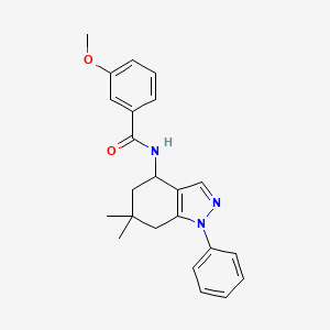 molecular formula C23H25N3O2 B8141441 N-(6,6-Dimethyl-1-phenyl-4,5,6,7-tetrahydro-1H-indazole-4-yl)-3-methoxybenzamide 