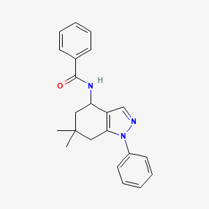 molecular formula C22H23N3O B8141450 N-(6,6-Dimethyl-1-phenyl-4,5,6,7-tetrahydro-1H-indazole-4-yl)benzamide 