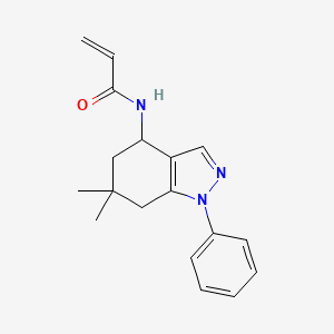 molecular formula C18H21N3O B8141456 N-(6,6-Dimethyl-1-phenyl-4,5,6,7-tetrahydro-1H-indazole-4-yl)acrylamide 