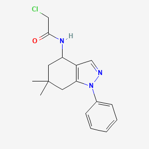 molecular formula C17H20ClN3O B8141469 2-Chloro-N-(6,6-dimethyl-1-phenyl-4,5,6,7-tetrahydro-1H-indazole-4-yl)acetamide 