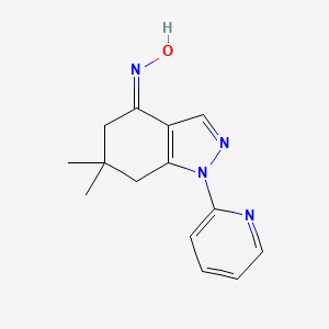 molecular formula C14H16N4O B8141525 (NZ)-N-(6,6-dimethyl-1-pyridin-2-yl-5,7-dihydroindazol-4-ylidene)hydroxylamine 