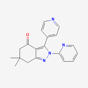 6,6-Dimethyl-2-pyridin-2-yl-3-pyridin-4-yl-5,7-dihydroindazol-4-one