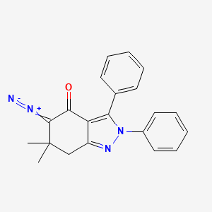 molecular formula C21H18N4O B8141595 5-diazo-6,6-dimethyl-2,3-diphenyl-7H-indazol-4-one 
