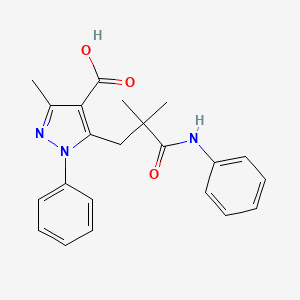 molecular formula C22H23N3O3 B8141685 5-(3-Anilino-2,2-dimethyl-3-oxopropyl)-3-methyl-1-phenylpyrazole-4-carboxylic acid 