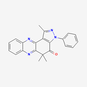 molecular formula C22H18N4O B8141692 1,5,5-Trimethyl-3-phenylpyrazolo[4,3-a]phenazin-4-one 