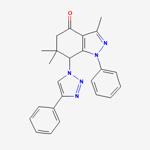 1-Phenyl-3,6,6-trimethyl-7-(4-phenyl-1H-1,2,3-triazole-1-yl)-4,5,6,7-tetrahydro-1H-indazole-4-one