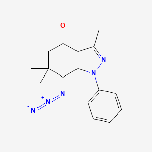 molecular formula C16H17N5O B8141726 7-Azido-3,6,6-trimethyl-1-phenyl-5,7-dihydroindazol-4-one 