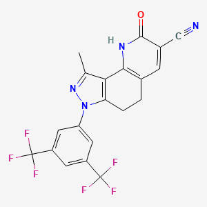 7-[3,5-bis(trifluoromethyl)phenyl]-9-methyl-2-oxo-5,6-dihydro-1H-pyrazolo[3,4-h]quinoline-3-carbonitrile