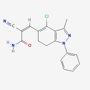 molecular formula C18H15ClN4O B8141850 (Z)-3-(4-chloro-3-methyl-1-phenyl-6,7-dihydroindazol-5-yl)-2-cyanoprop-2-enamide 