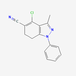 molecular formula C15H12ClN3 B8141866 4-Chloro-3-methyl-1-phenyl-6,7-dihydroindazole-5-carbonitrile 