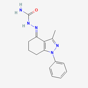 molecular formula C15H17N5O B8141886 [(E)-(3-methyl-1-phenyl-6,7-dihydro-5H-indazol-4-ylidene)amino]urea 