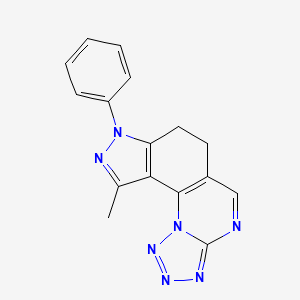 molecular formula C16H13N7 B8141901 15-Methyl-13-phenyl-2,3,4,5,7,13,14-heptazatetracyclo[7.7.0.02,6.012,16]hexadeca-1(9),3,5,7,12(16),14-hexaene 