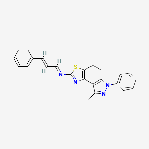 molecular formula C24H20N4S B8141969 (E,E)-N-(8-methyl-6-phenyl-4,5-dihydropyrazolo[4,3-e][1,3]benzothiazol-2-yl)-3-phenylprop-2-en-1-imine 