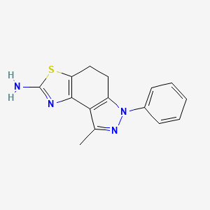 molecular formula C15H14N4S B8141974 8-Methyl-6-phenyl-4,5-dihydropyrazolo[4,3-e][1,3]benzothiazol-2-amine 