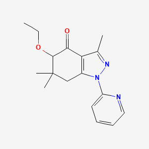 molecular formula C17H21N3O2 B8142008 5-Ethoxy-3,6,6-trimethyl-1-pyridin-2-yl-5,7-dihydroindazol-4-one 