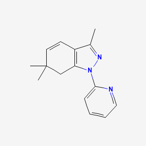 molecular formula C15H17N3 B8142031 3,6,6-trimethyl-1-pyridin-2-yl-7H-indazole 