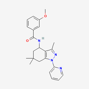 molecular formula C23H26N4O2 B8142038 3-methoxy-N-(3,6,6-trimethyl-1-pyridin-2-yl-5,7-dihydro-4H-indazol-4-yl)benzamide 