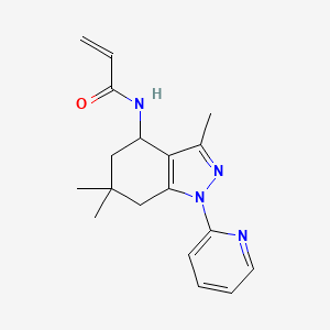 molecular formula C18H22N4O B8142064 N-(3,6,6-trimethyl-1-pyridin-2-yl-5,7-dihydro-4H-indazol-4-yl)prop-2-enamide 