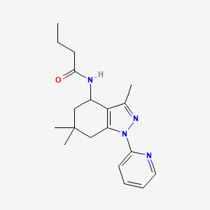 molecular formula C19H26N4O B8142070 N-(3,6,6-trimethyl-1-pyridin-2-yl-5,7-dihydro-4H-indazol-4-yl)butanamide 