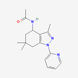 molecular formula C17H22N4O B8142082 N-(3,6,6-trimethyl-1-pyridin-2-yl-5,7-dihydro-4H-indazol-4-yl)acetamide 