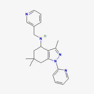 molecular formula C21H25N5 B8142096 3,6,6-trimethyl-1-pyridin-2-yl-N-(pyridin-3-ylmethyl)-5,7-dihydro-4H-indazol-4-amine 