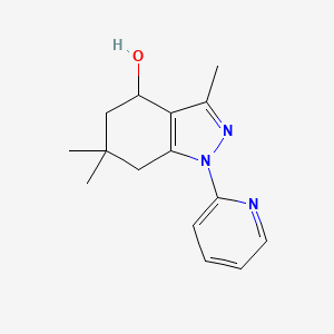 molecular formula C15H19N3O B8142107 4-Hydroxy-1-(2-pyridyl)-3,6,6-trimethyl-4,5,6,7-tetrahydroindazole 