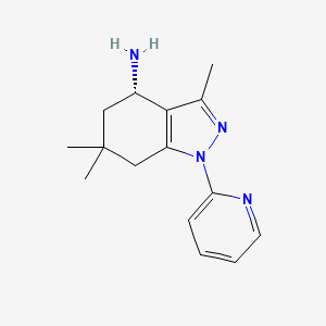 molecular formula C15H20N4 B8142122 (4S)-3,6,6-trimethyl-1-pyridin-2-yl-5,7-dihydro-4H-indazol-4-amine 