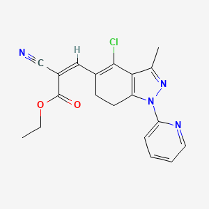 molecular formula C19H17ClN4O2 B8142171 ethyl (Z)-3-(4-chloro-3-methyl-1-pyridin-2-yl-6,7-dihydroindazol-5-yl)-2-cyanoprop-2-enoate 