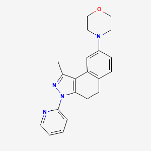 molecular formula C21H22N4O B8142211 4-(1-Methyl-3-pyridin-2-yl-4,5-dihydrobenzo[e]indazol-8-yl)morpholine 