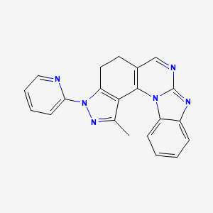 molecular formula C21H16N6 B8142223 4-Methyl-6-pyridin-2-yl-1,5,6,12,14-pentazapentacyclo[11.7.0.02,10.03,7.015,20]icosa-2(10),3(7),4,11,13,15,17,19-octaene 
