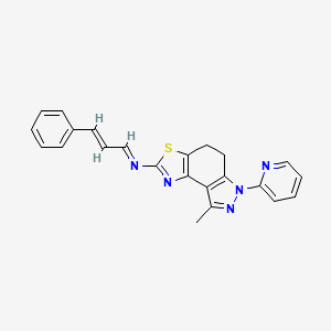 (E,E)-N-(8-methyl-6-pyridin-2-yl-4,5-dihydropyrazolo[4,3-e][1,3]benzothiazol-2-yl)-3-phenylprop-2-en-1-imine