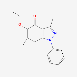 molecular formula C18H22N2O2 B8142318 5-Ethoxy-3,6,6-trimethyl-1-phenyl-5,7-dihydroindazol-4-one 