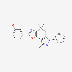 molecular formula C24H23N3O2 B8142341 2-(3-methoxyphenyl)-4,4,8-trimethyl-6-phenyl-5H-pyrazolo[3,4-g][1,3]benzoxazole 