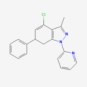 molecular formula C19H16ClN3 B8142388 4-Chloro-3-methyl-6-phenyl-1-pyridin-2-yl-6,7-dihydroindazole 