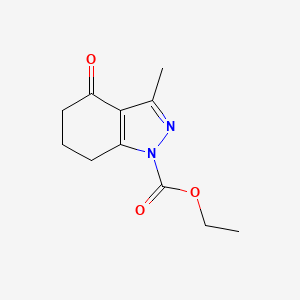 molecular formula C11H14N2O3 B8142411 1-Ethoxycarbonyl-3-methyl-4-oxo-4,5,6,7-tetrahydroindazole 