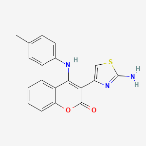 molecular formula C19H15N3O2S B8142437 3-(2-Amino-1,3-thiazol-4-yl)-4-(4-methylanilino)chromen-2-one 
